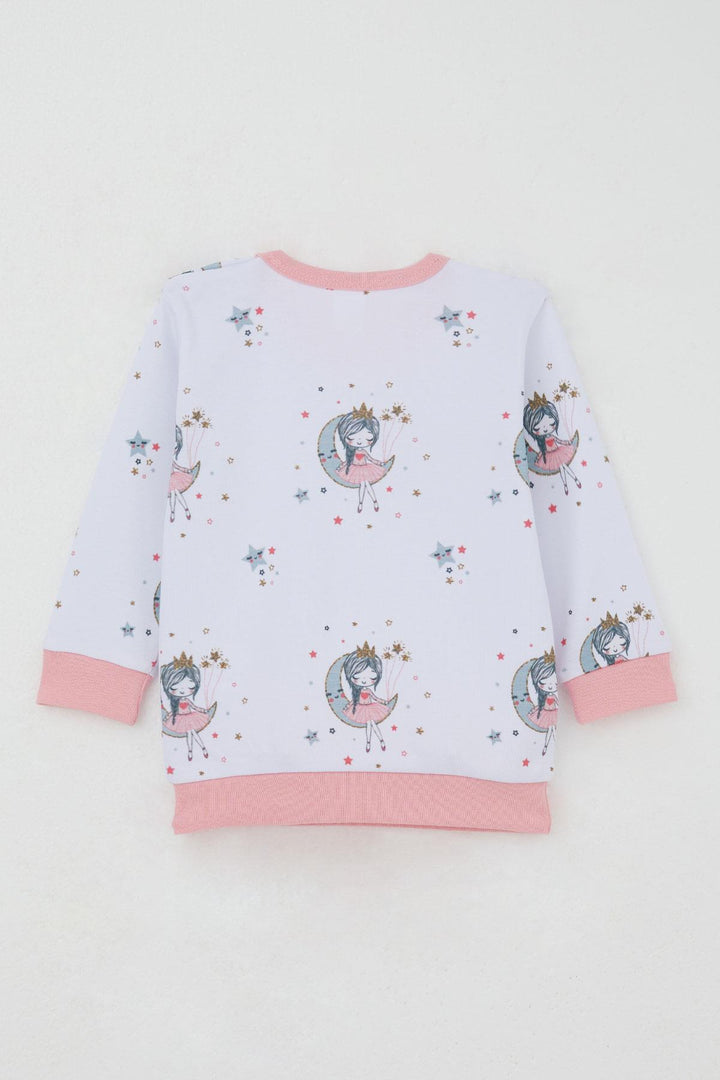BRE Breeze Baby Girl Tracksuit with Shoulder Snap Dreamy Girl Patterned 4 Months Year, White - Naperville