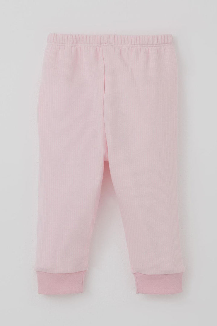 BRE Breeze Baby Girl Pajama Set with Shoulder Snap Cute Little Bunny Embroidery 4 Months Year, Pink - New Berlin