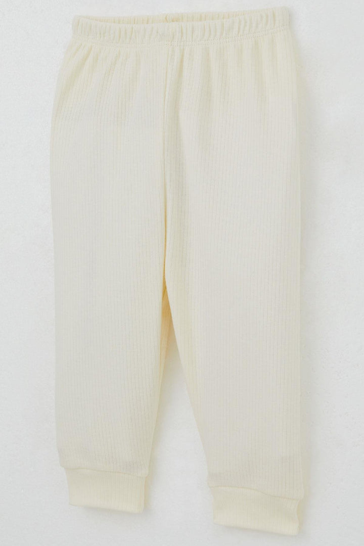 BRE Breeze Baby Girl Pajama Set with Frilly Shoulder Buttoned Collar Embroidered with Writing 4 Months Year, Cream - San Germán