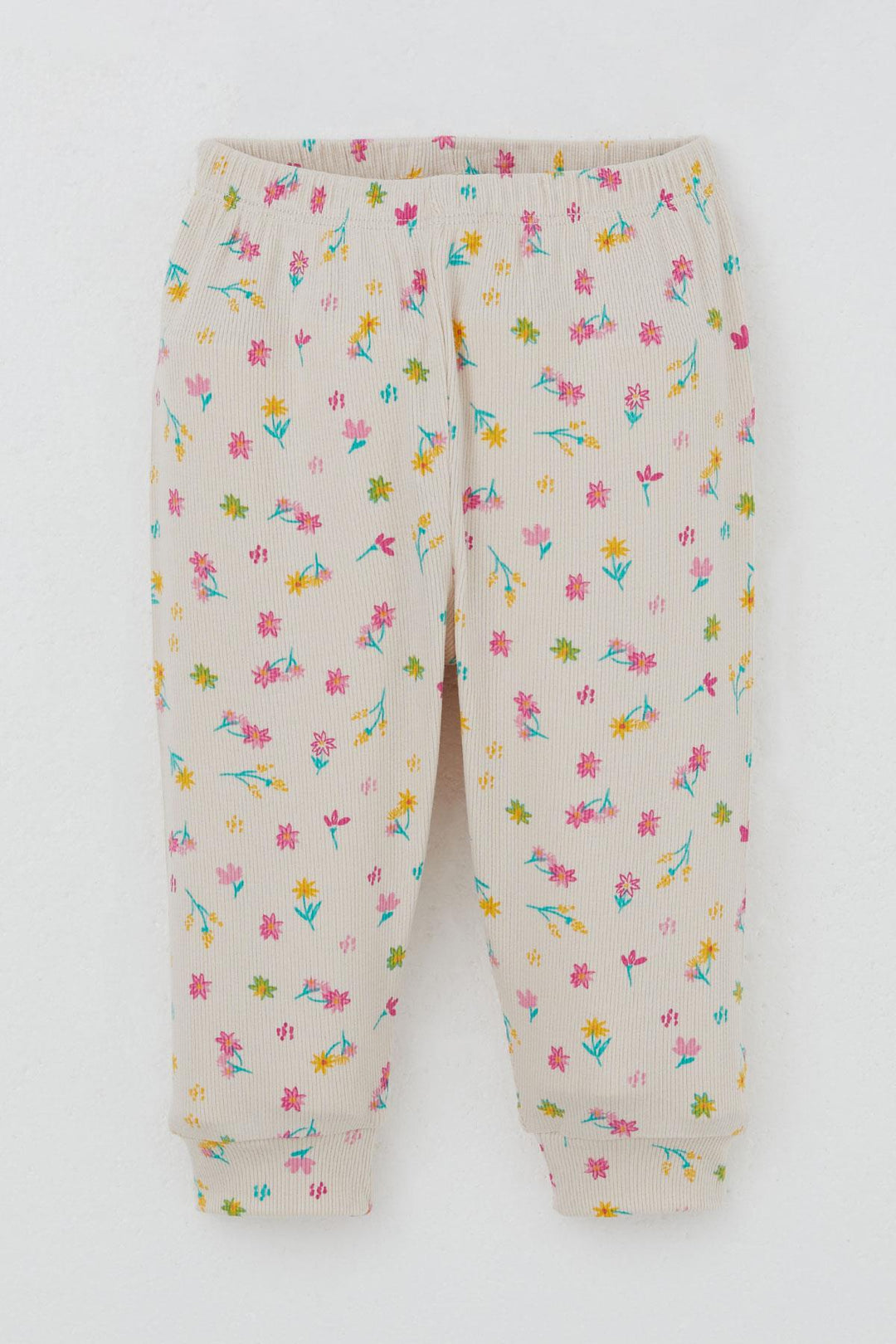 BRE Breeze Baby Girl Pajama Set Colorful Flower Patterned Shoulder Buttoned 4 Months Year, Cream - Brandenburg