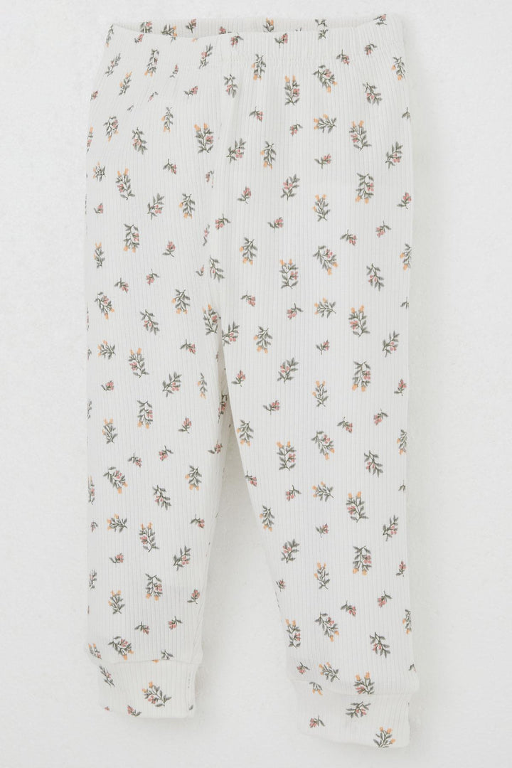 BRE Breeze Baby Girl Pajama Set with Shoulder Button Flower Patterned 4 Months Year, Ecru - Las Rozas de Madrid