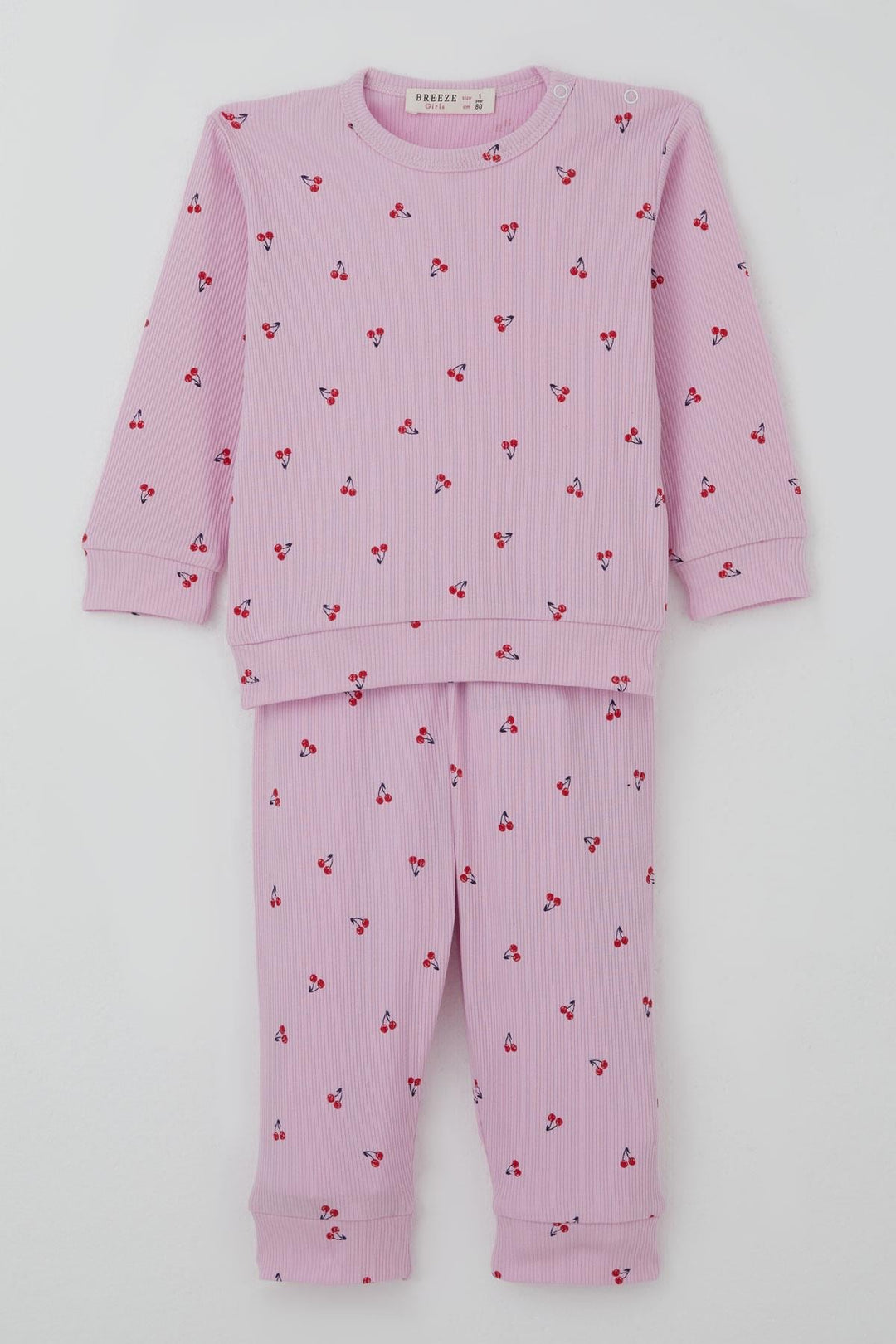 BRE Breeze Kız Bebek Pijama Takımı Omuzdan Patlı Kiraz Desenli 4 Ay Yaş, Pembe - Royal Leamington Spa