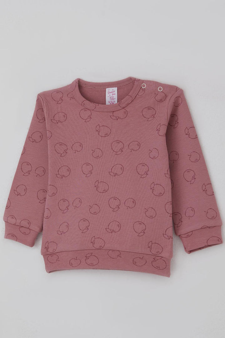 BRE Breeze Kız Bebek Pijama Takımı Omuzdan Patlı Elma Bahçesi 4 Ay Yaş, Gülkurusu - Hanau