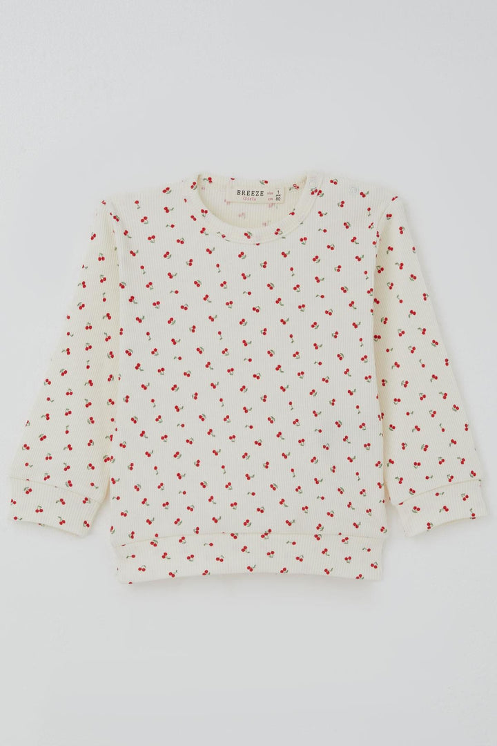 BRE Breeze Kız Bebek Pijama Takımı Omuzdan Patlı Kiraz Desenli 4 Ay Yaş, Krem - Greifswald