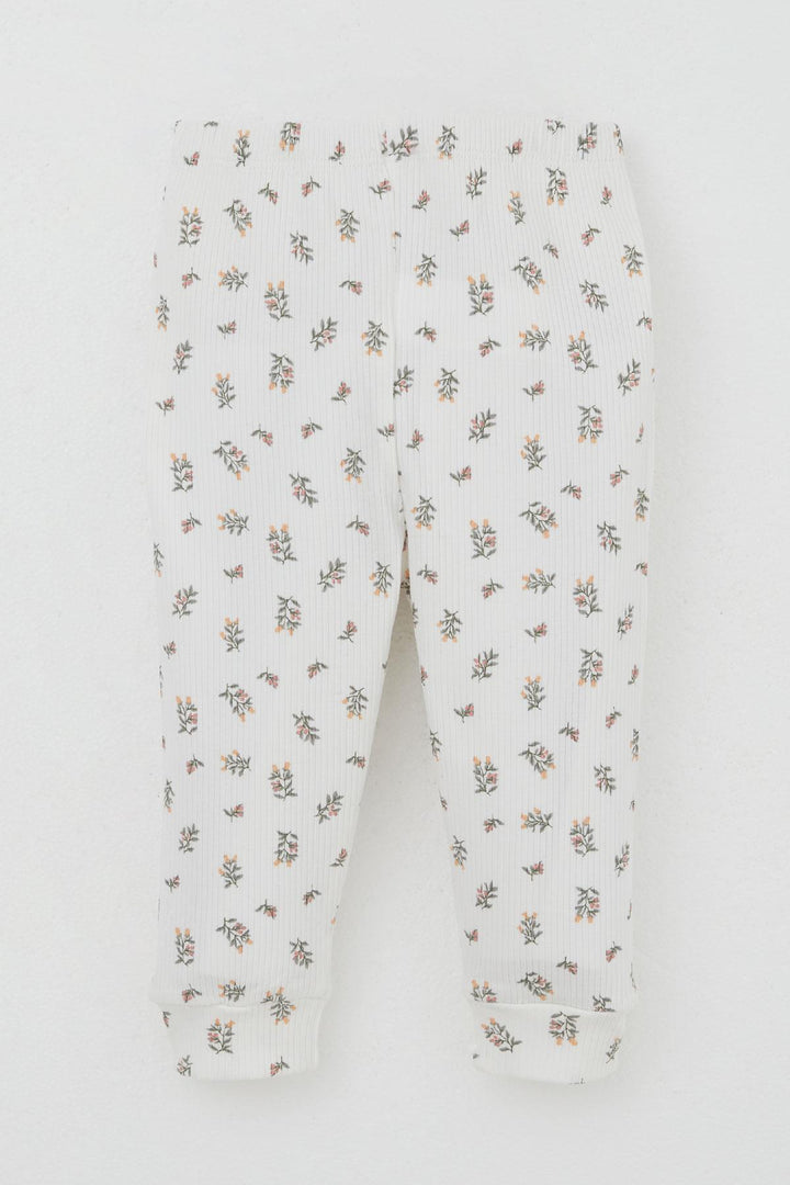 BRE Breeze Baby Girl Pajama Set with Shoulder Button Flower Patterned 4 Months Year, Ecru - Las Rozas de Madrid
