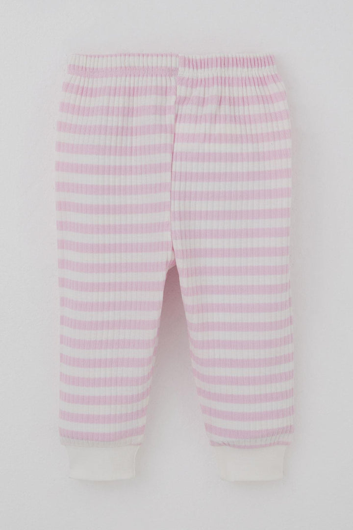 BRE Breeze Kız Bebek Pijama Takımı Omuzdan Patlı Kendinden Desenli 4 Ay Yaş, Pembe - Hilton Head Island