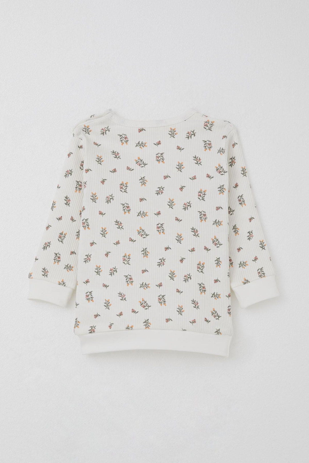 BRE Breeze Baby Girl Pajama Set with Shoulder Button Flower Patterned 4 Months Year, Ecru - Vlaardingen