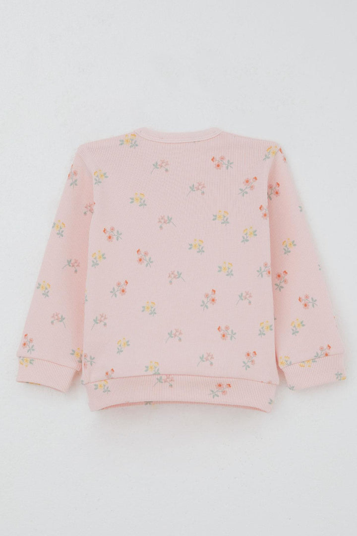 BRE Breeze Baby Girl Pajama Set with Shoulder Button Colorful Flower Patterned 4 Months Year, Pink - San Vicente de Baracaldo