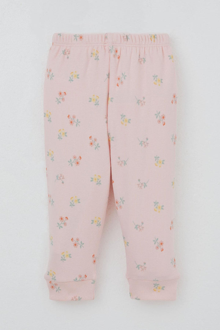 BRE Breeze Baby Girl Pajama Set with Shoulder Button Colorful Flower Patterned 4 Months Year, Pink - San Vicente de Baracaldo