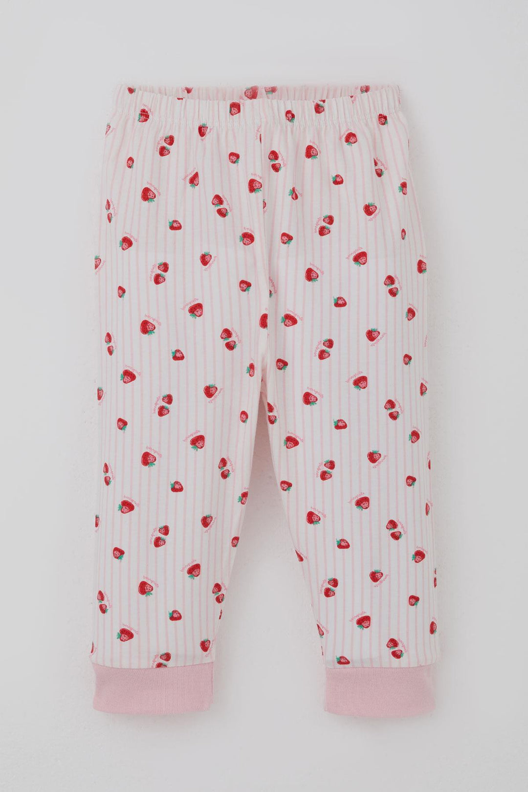 BRE Breeze Kız Bebek Pijama Takımı Önden Çıtçıtlı Çilek Desenli 4 Ay Yaş, Ekru - Kavála