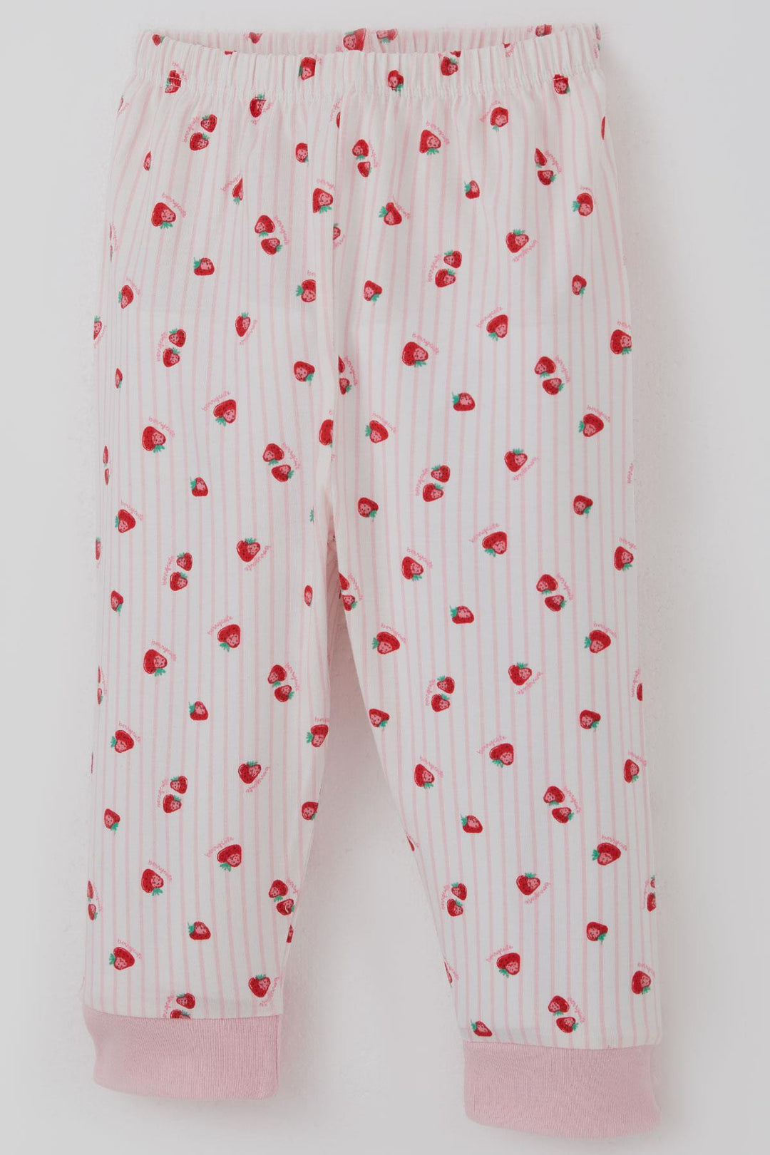BRE Breeze Kız Bebek Pijama Takımı Önden Çıtçıtlı Çilek Desenli 4 Ay Yaş, Ekru - Kavála