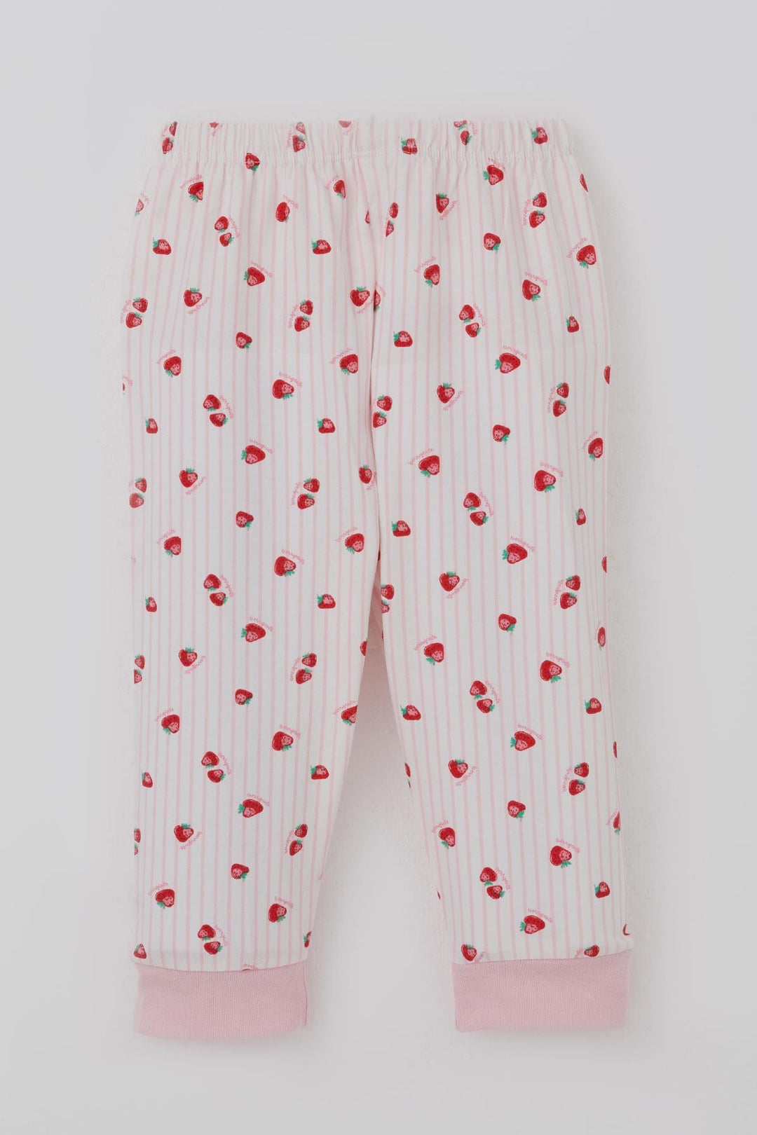 BRE Breeze Kız Bebek Pijama Takımı Önden Çıtçıtlı Çilek Desenli 4 Ay Yaş, Ekru - Kavála