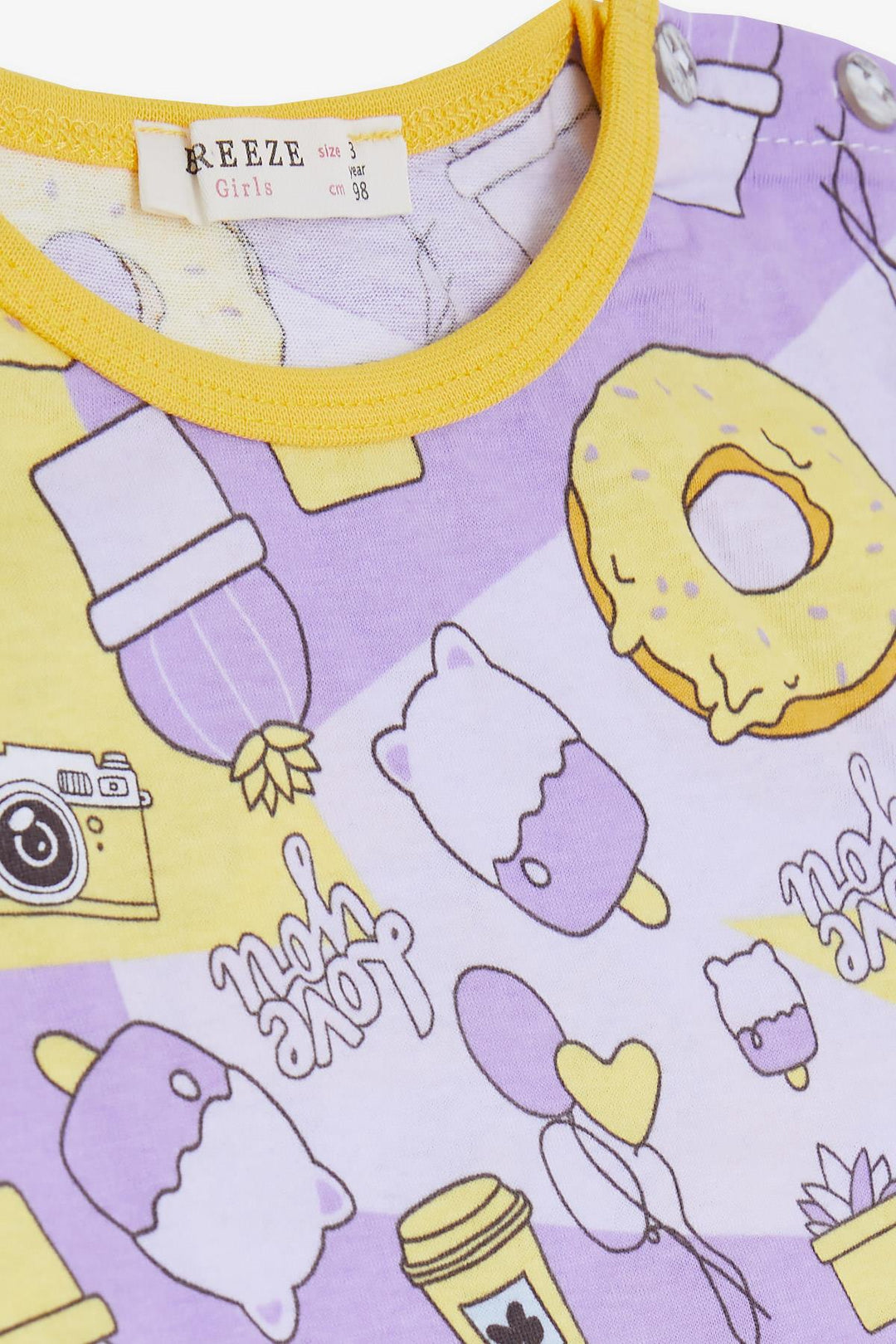 طقم بيجامة BRE Breeze Girl Baby Pajama بطابع الحفلات من 9 أشهر إلى 3 سنوات، أرجواني - إنفر جروف هايتس