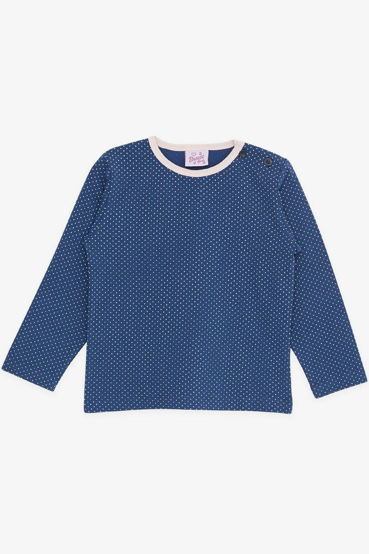 BRE Breeze Girl Baby Pajama Set Polka Dot Patterned 9 Months-3 Years, Navy Blue - McAllen