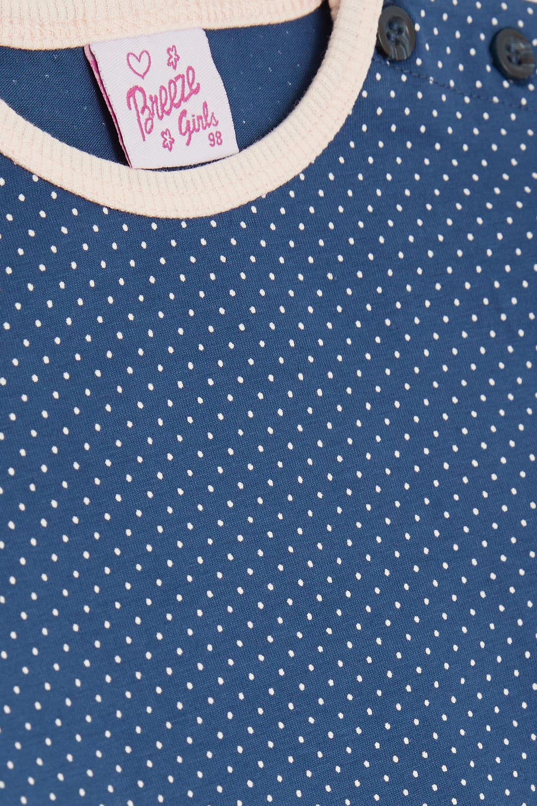 BRE Breeze Girl Baby Pajama Set Polka Dot Patterned 9 Months-3 Years, Navy Blue - McAllen