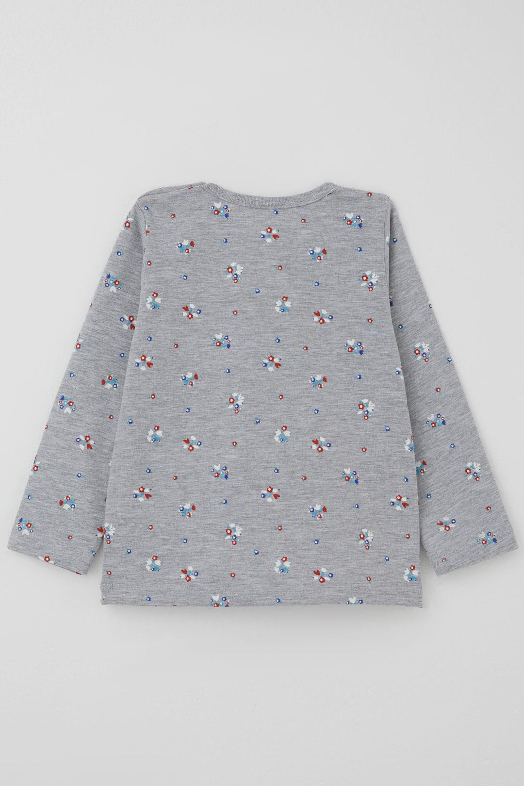 BRE Breeze Kız Bebek Pijama Takımı Renkli Çiçek Desenli 9 Ay-3 Yaş, Gri Melanj - Brixton