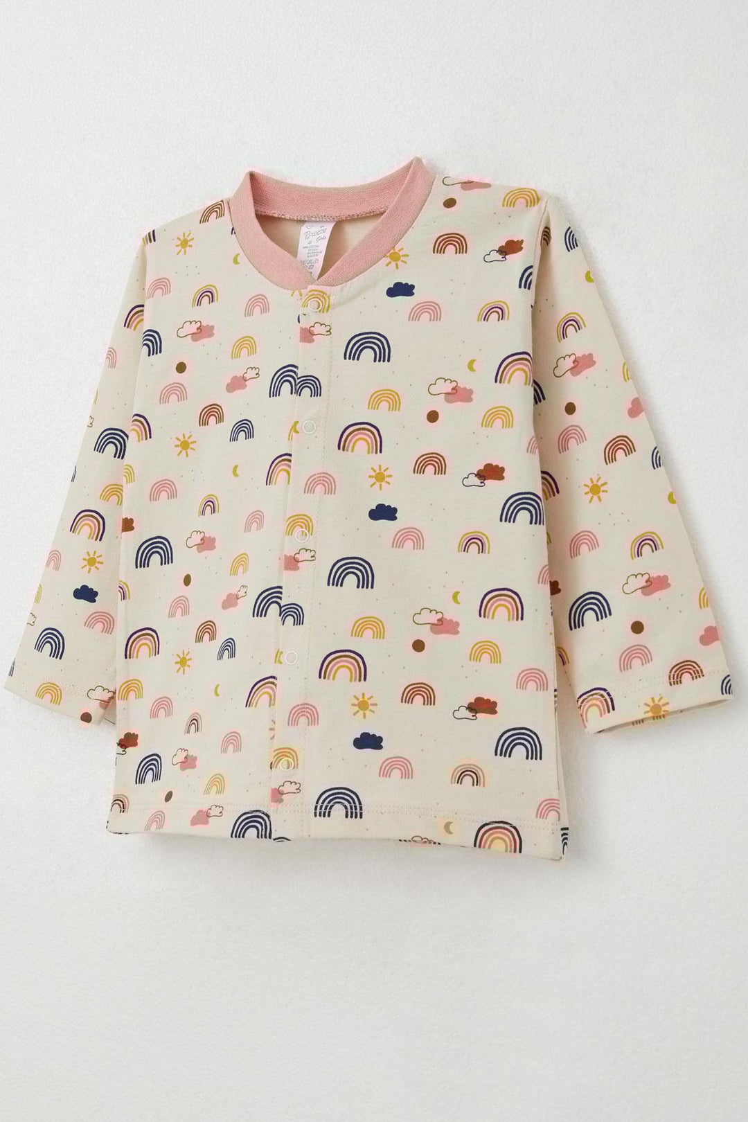 BRE Breeze Baby Girl Pajama Set Colorful Rainbow Patterned 4 Months Year, Salmon - Weston