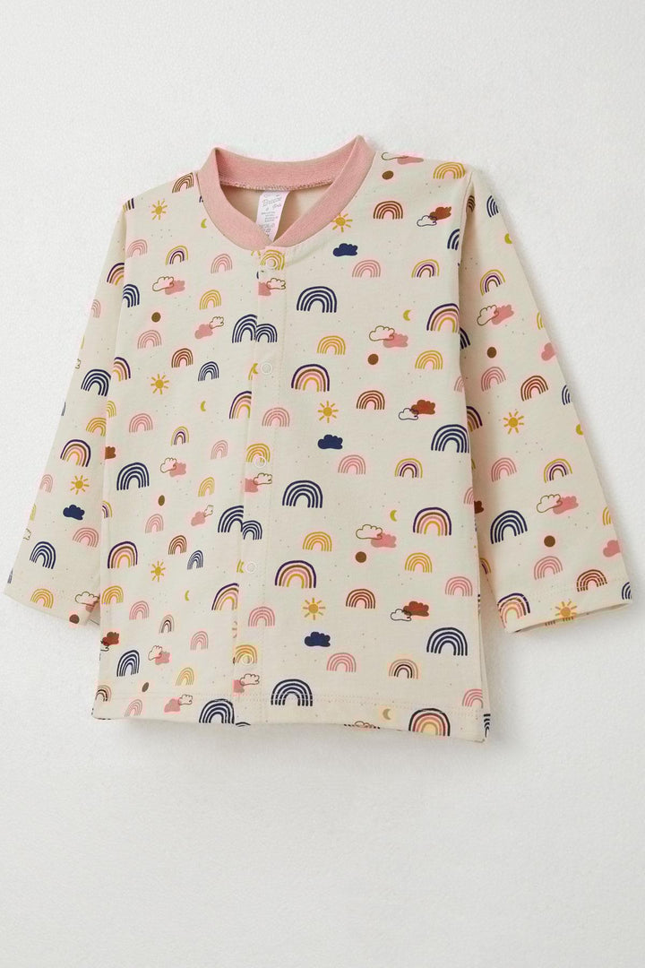 BRE Breeze Baby Girl Pajama Set Colorful Rainbow Patterned 4 Months Year, Salmon - Weston