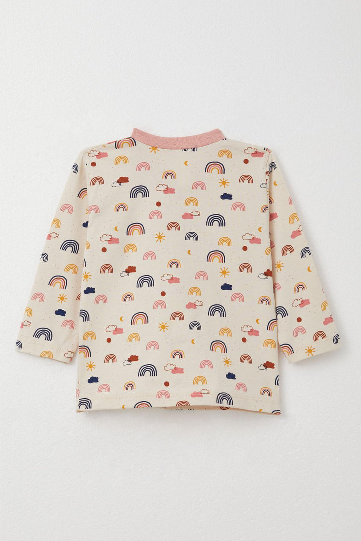 BRE Breeze Baby Girl Pajama Set Colorful Rainbow Patterned 4 Months Year, Salmon - Weston