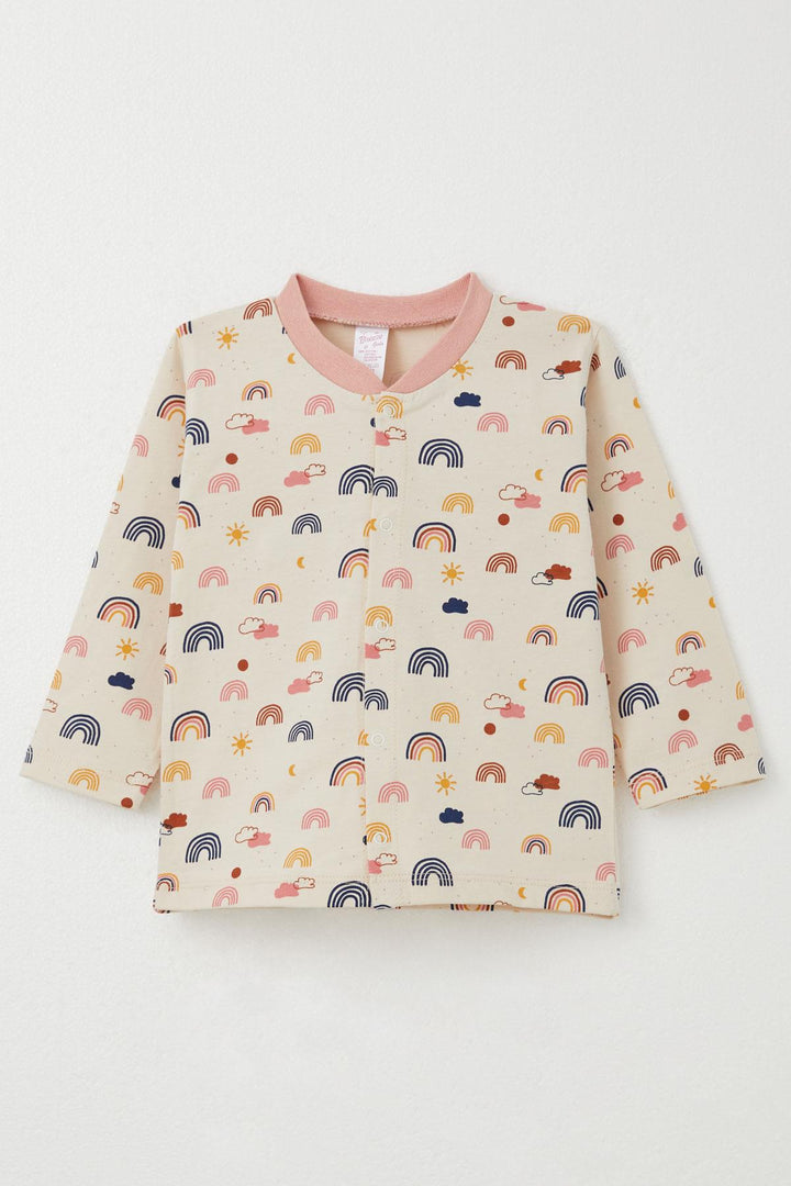 BRE Breeze Baby Girl Pajama Set Colorful Rainbow Patterned 4 Months Year, Salmon - Weston