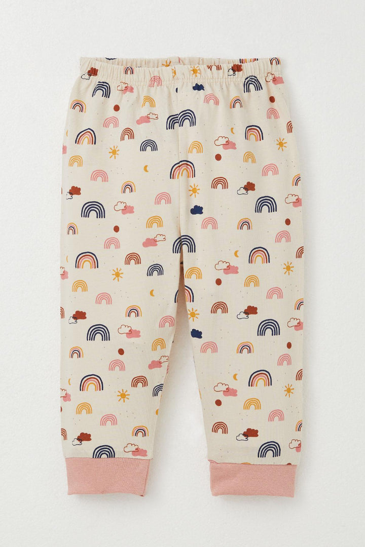 BRE Breeze Baby Girl Pajama Set Colorful Rainbow Patterned 4 Months Year, Salmon - Weston