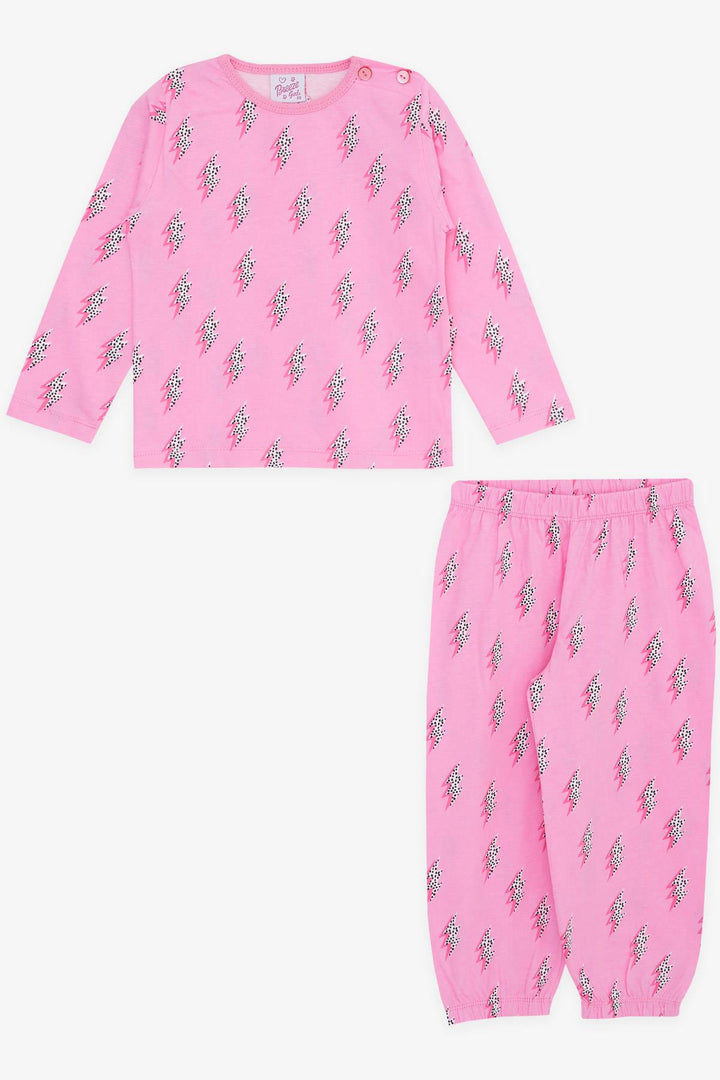 BRE Breeze Girl Baby Pajama Set Lightning Patterned 9 Months-3 Years, Pink - Eastbourne
