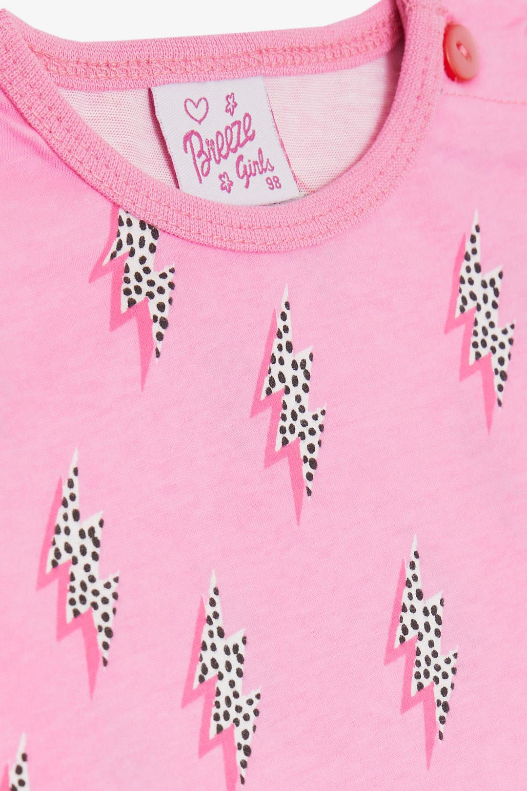 BRE Breeze Girl Baby Pajama Set Lightning Patterned 9 Months-3 Years, Pink - Eastbourne