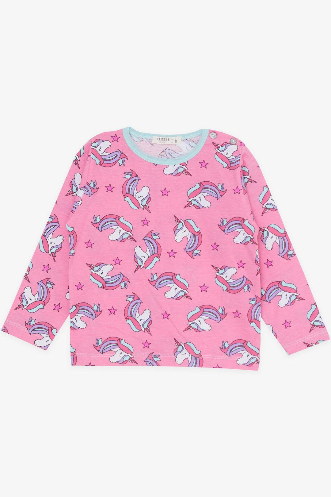 BRE Breeze Girl Baby Pajama Set Unicorn Patterned 9 Months-3 Years, Pink - Arezzo