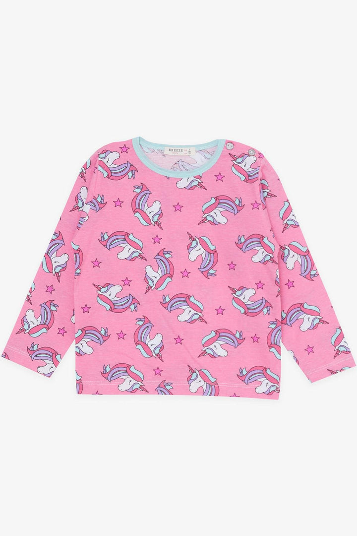 BRE Breeze Girl Baby Pajama Set Unicorn Patterned 9 Months-3 Years, Pink - Arezzo