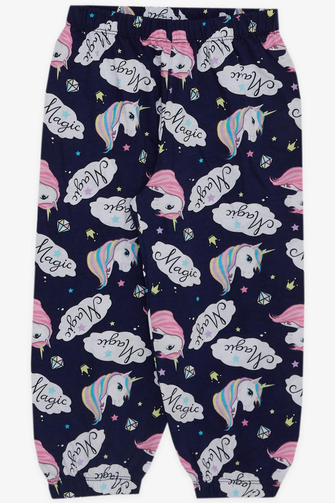 BRE Breeze Girl Baby Pajama Set Unicorn Patterned 9 Months-3 Years, Navy Blue - Pasadena