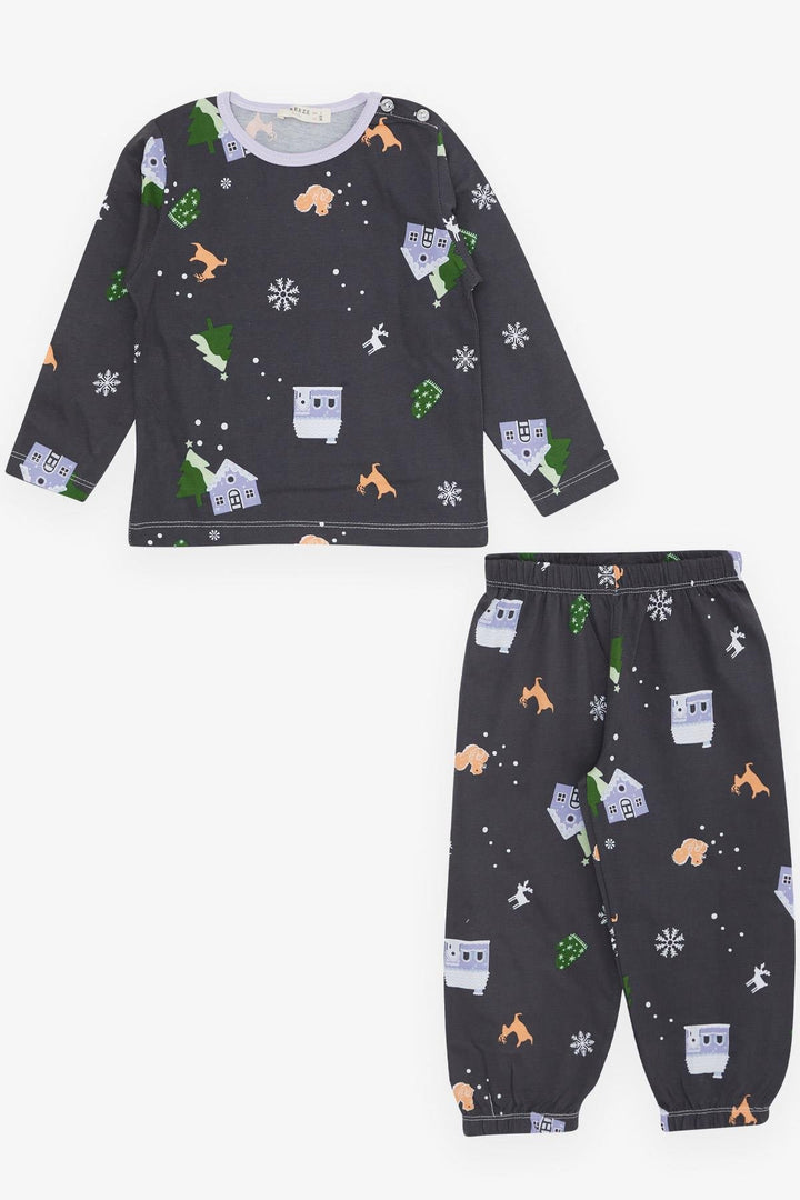 BRE Breeze Girl Baby Pyjama Set New Year's Eve Themed 9 Months-3 Years, Anthracite - Fondi