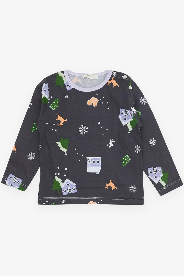 BRE Breeze Girl Baby Pyjama Set New Year's Eve Themed 9 Months-3 Years, Anthracite - Fondi