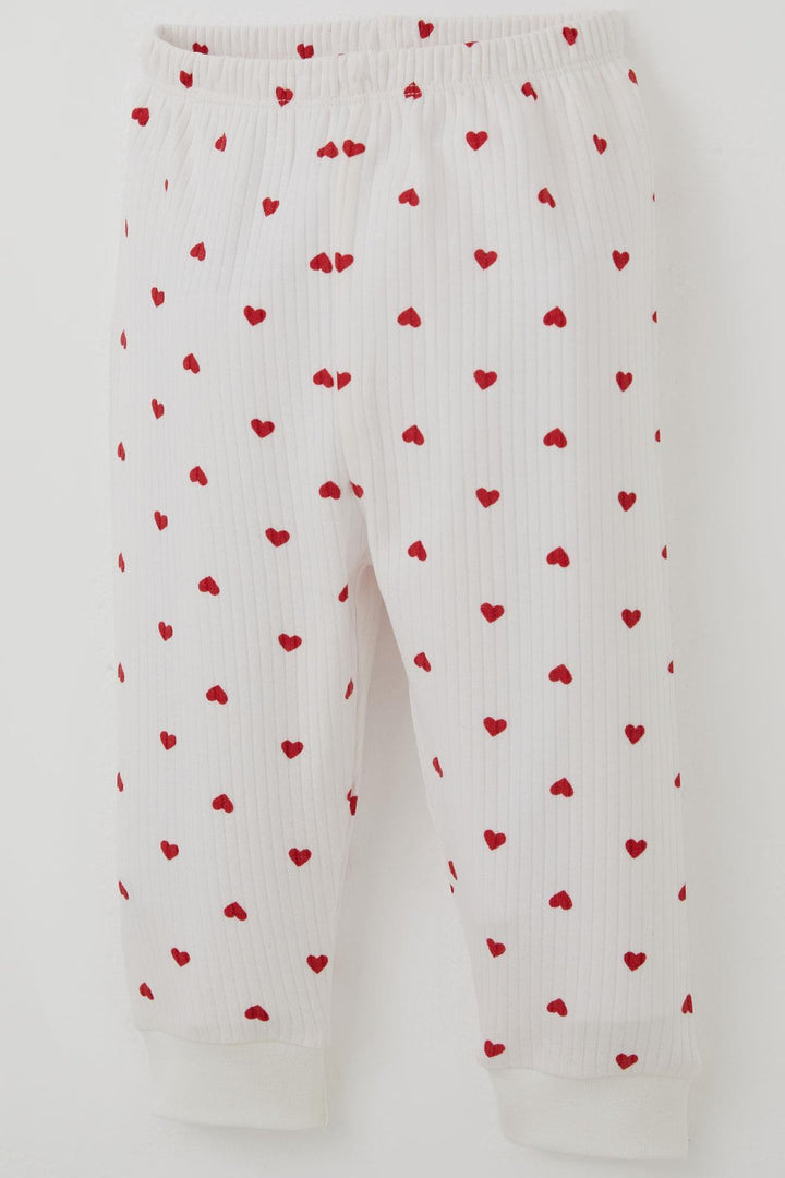 BRE Breeze Baby Girl Pajama Set Heart Patterned Front Snap 4 Months Year, Beige - Granby
