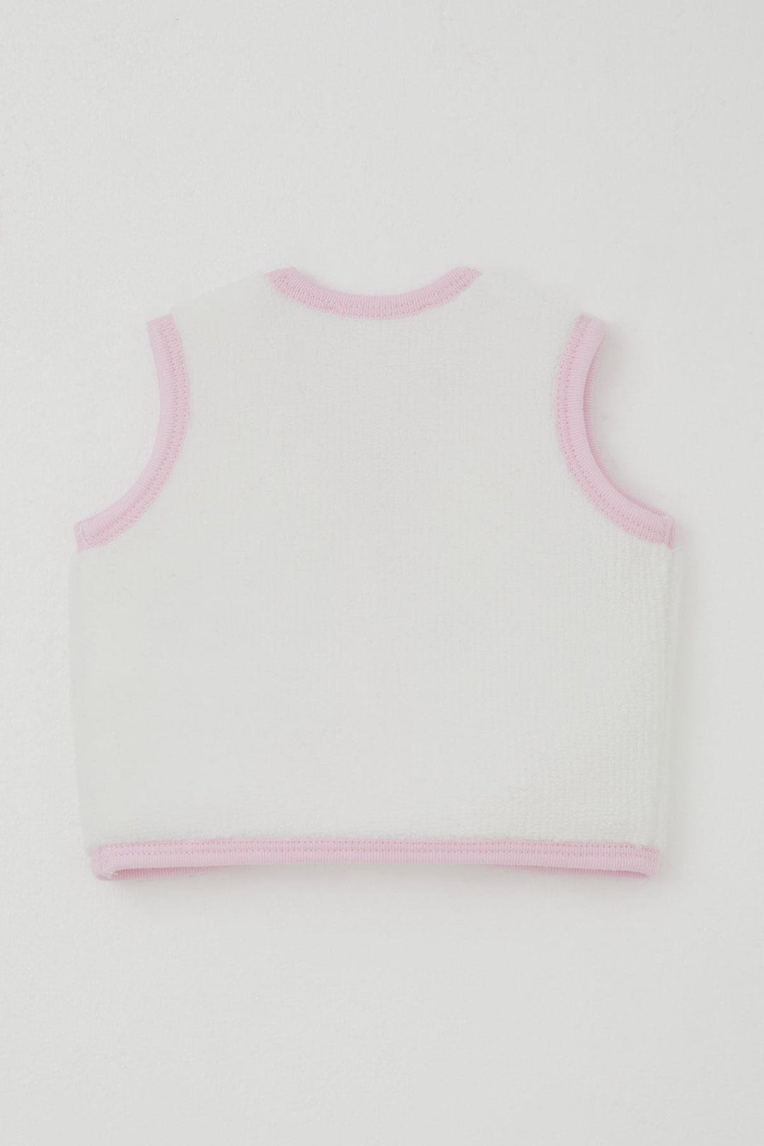 BRE Breeze Baby Girl Fleece Vest with Buttons 0-9 Months, White - Macuspana