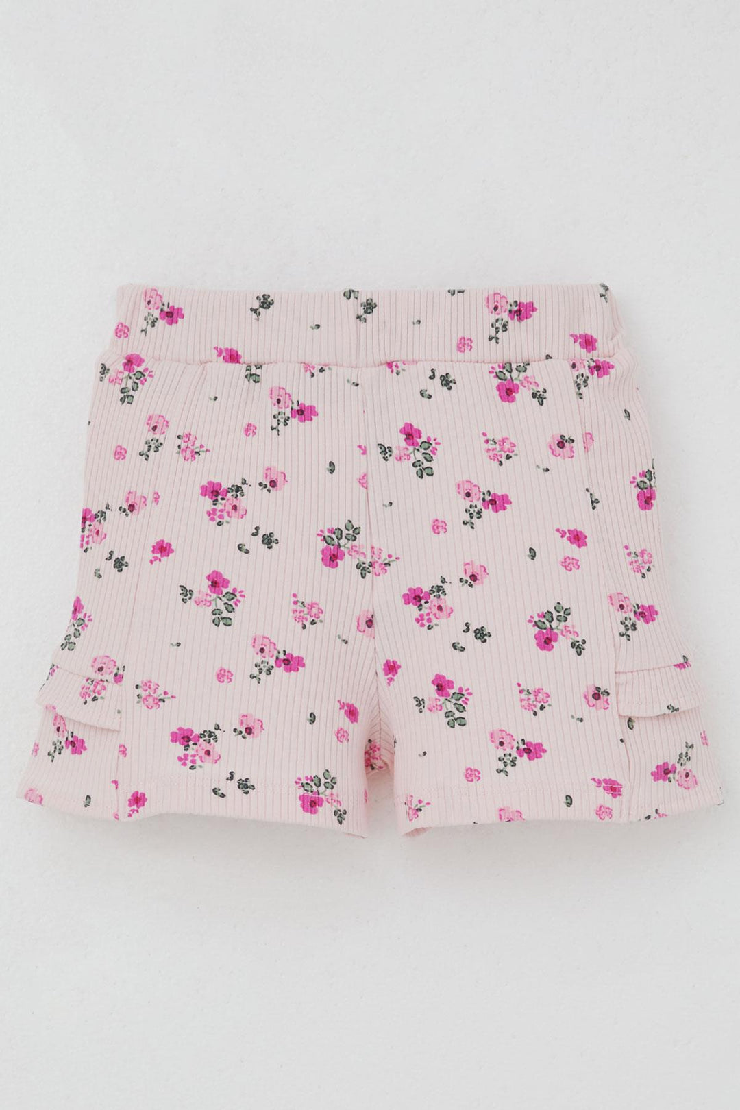 BRE Breeze Baby Girl Shorts Set Flower Printed Butterfly Embroidered Button Accessorized 6 Months-2 Years, Pink - Billings