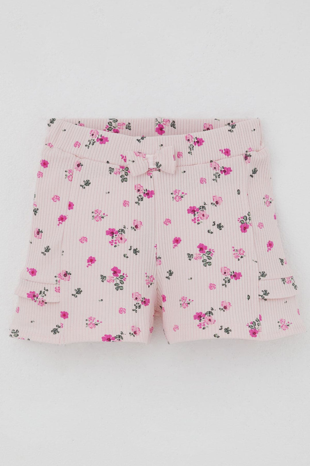 BRE Breeze Baby Girl Shorts Set Flower Printed Butterfly Embroidered Button Accessorized 6 Months-2 Years, Pink - Billings