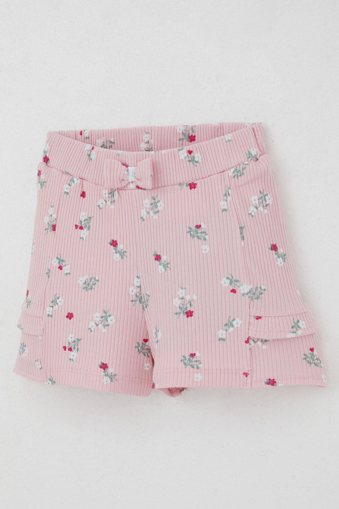 BRE Breeze Baby Girl Shorts Set Flower Printed Butterfly Embroidered Button Accessorized 6 Months-2 Years, Ecru - Melun