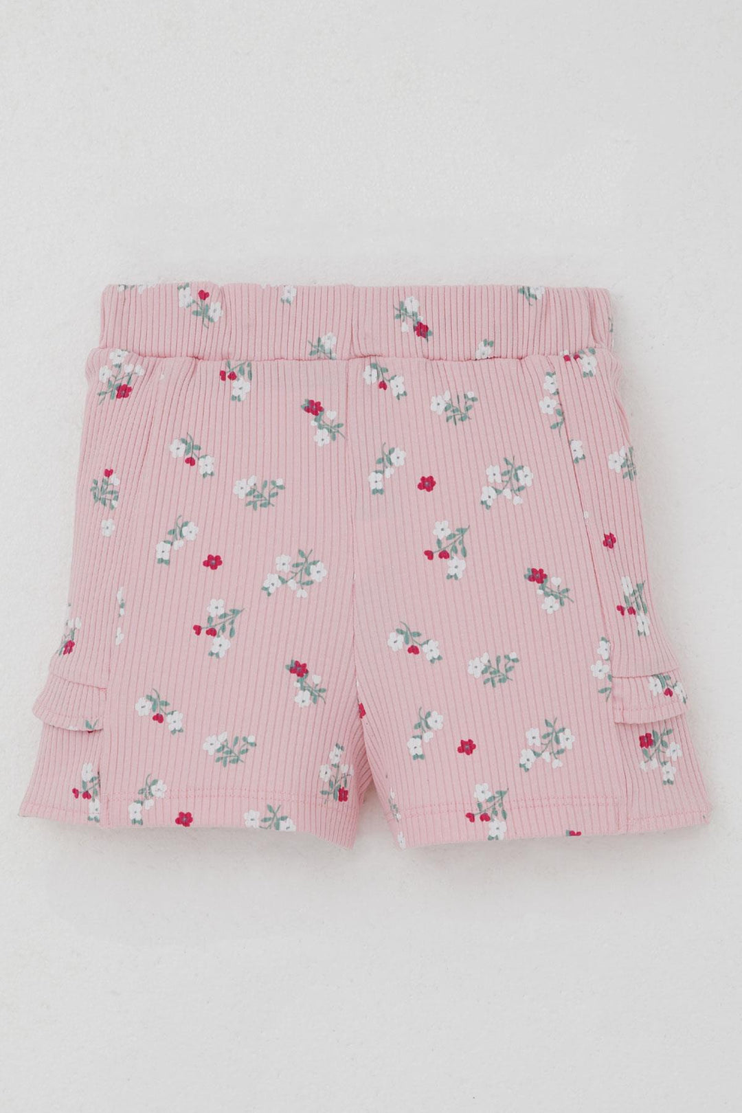 BRE Breeze Baby Girl Shorts Set Flower Printed Butterfly Embroidered Button Accessorized 6 Months-2 Years, Ecru - Melun