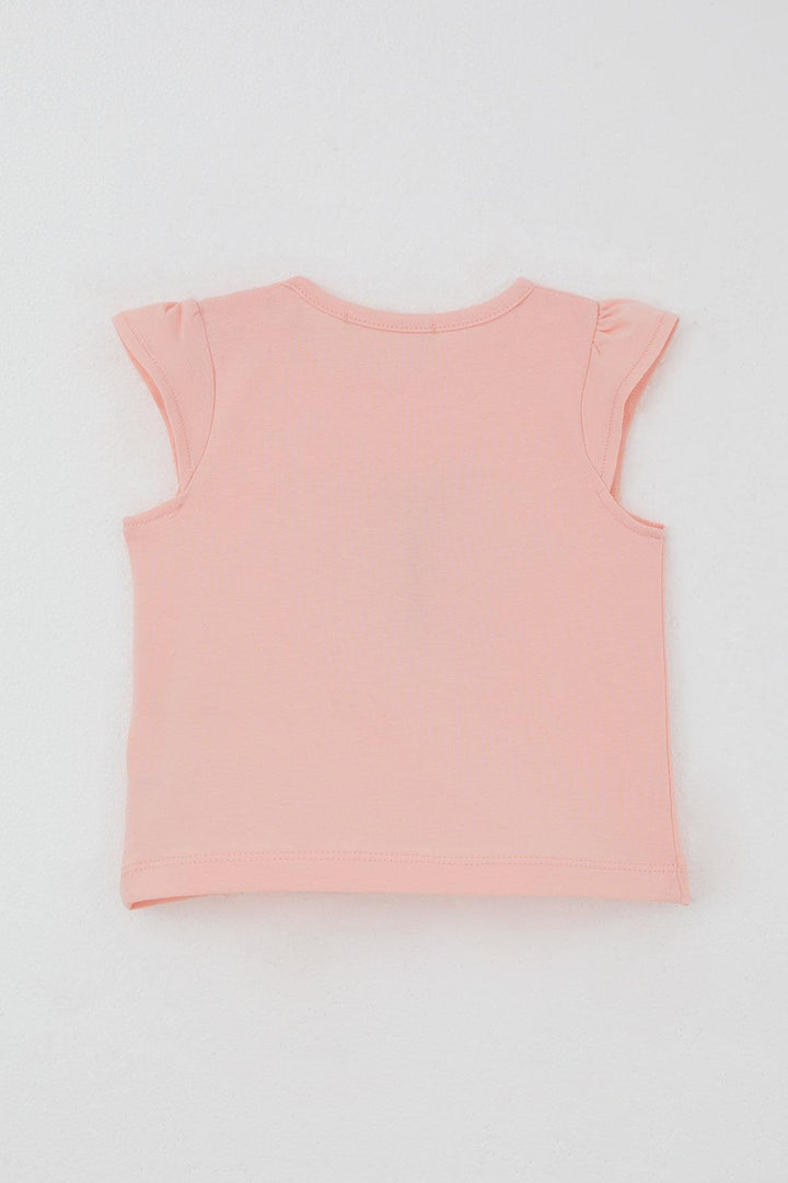 BRE Breeze Baby Girl Shorts Set Flower Printed Butterfly Embroidered Button Accessorized 6 Months-2 Years, Salmon - Avondale