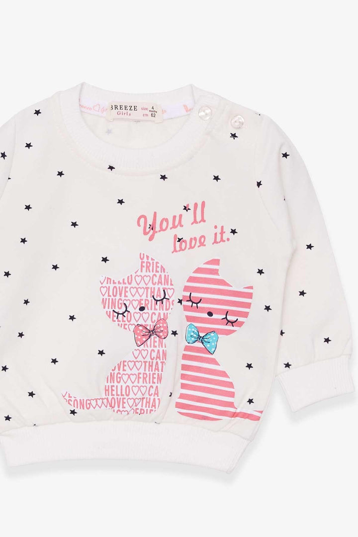 BRE Breeze Girl Baby Sweatshirt Happy Kittens 4 Months.5 Years، إكرو - ماركهام