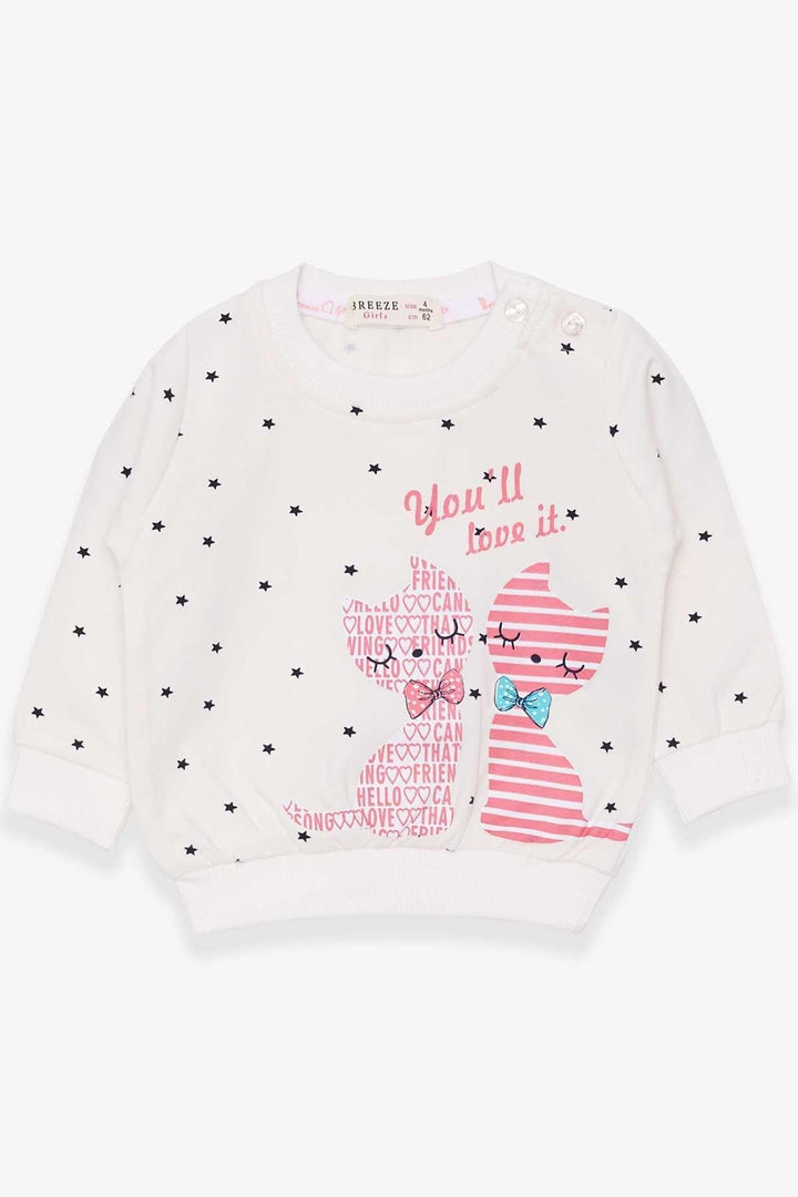 BRE Breeze Girl Baby Sweatshirt Happy Kittens 4 Months.5 Years، إكرو - ماركهام