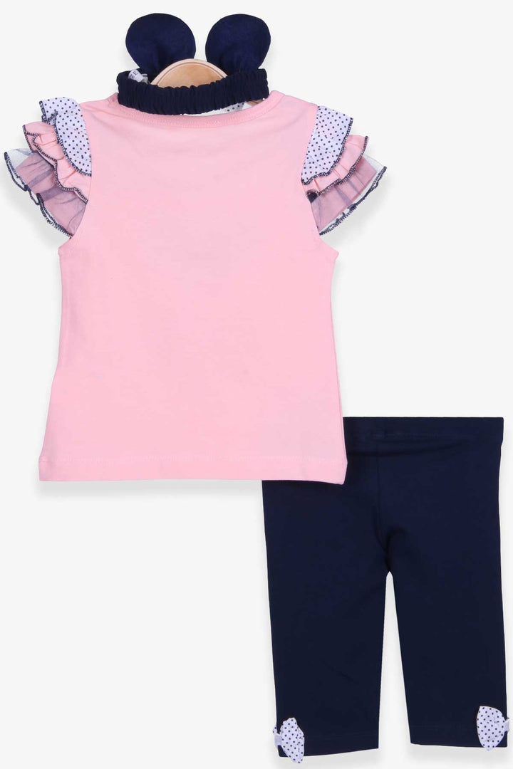 BRE Breeze Girl Baby Leggings Set with Ballerina Printed Bandana, 6 Months-2 Years, Salmon - Andria