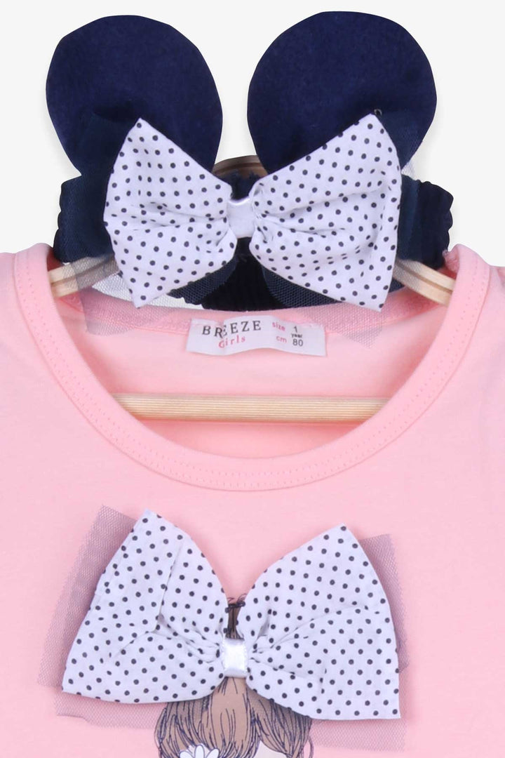 BRE Breeze Girl Baby Leggings Set with Ballerina Printed Bandana, 6 Months-2 Years, Salmon - Andria