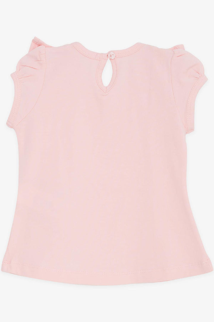 BRE Breeze Girl Baby T-shirt with Ruffled Embroidered Lace, 6 Months-2 Years, Pink - Lakewood