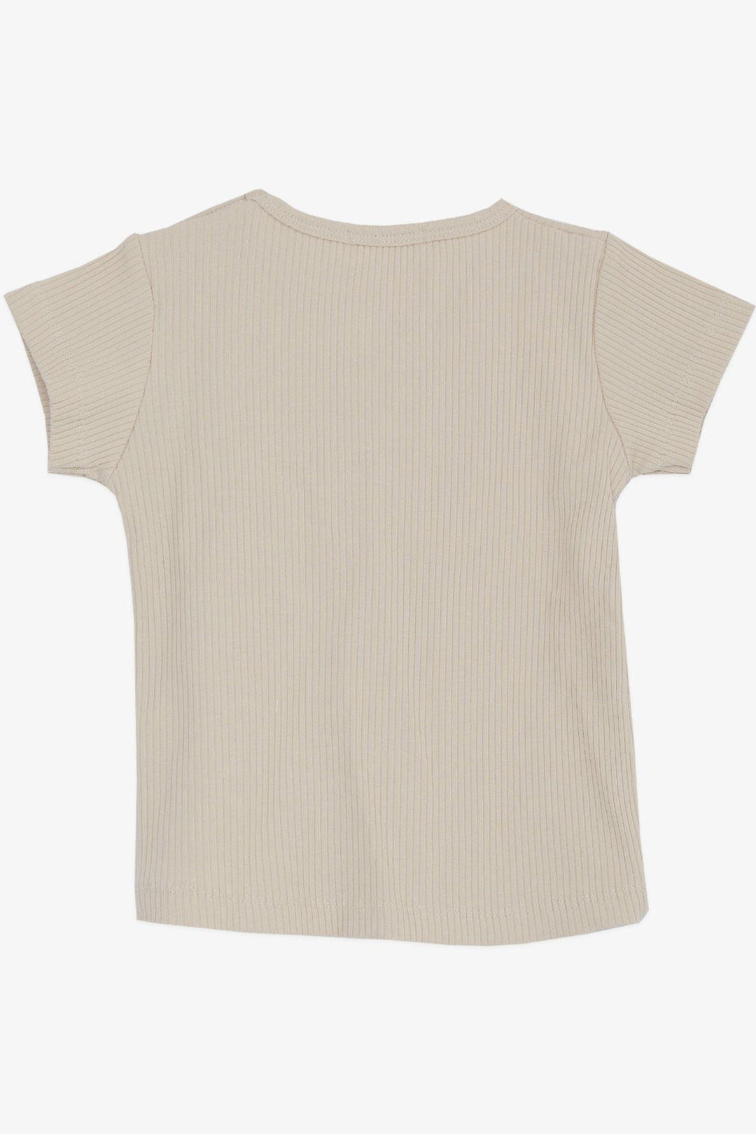 BRE Breeze Girl Baby T-shirt with Lace Embroidered Emblem 9 Months-3 Years, Beige - Amberg