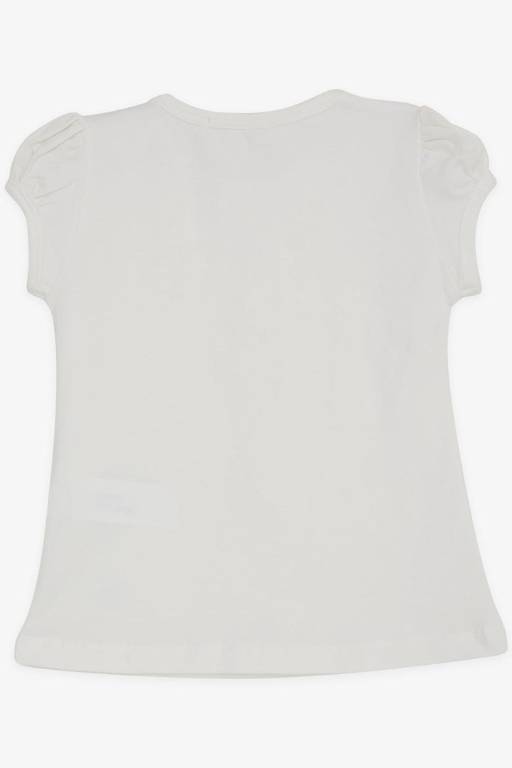 BRE Breeze Girl Baby T-shirt with Lace 9 Months-3 Years, Ecru - Waiblingen