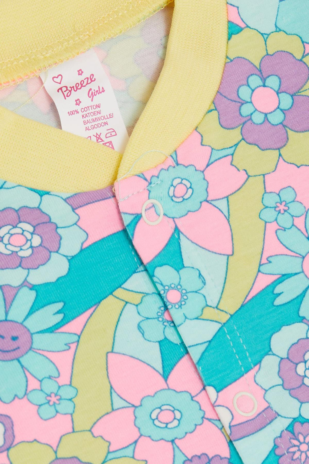 BRE Breeze Baby Girl Romper Spring Themed Flower Patterned 0-6 Months, Aqua Green - Dalton