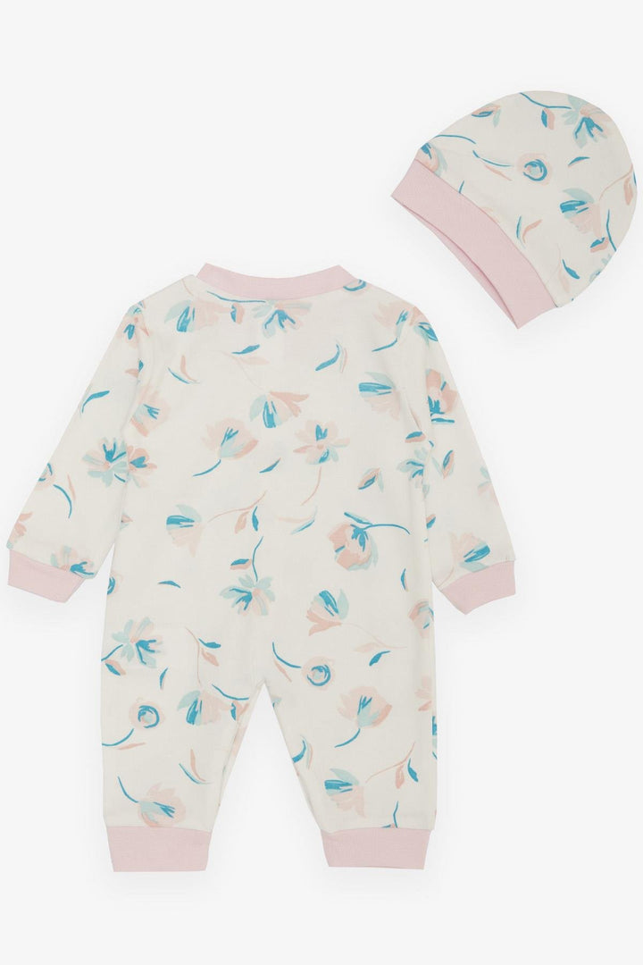 BRE Breeze Baby Girl Romper Spring Themed Flower Patterned 0-6 Months, Ecru - Barnet