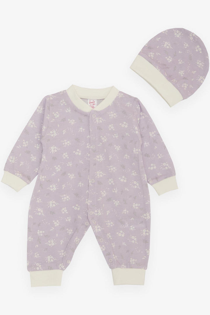 BRE Breeze Baby Girl Romper Spring Themed Flower Patterned 0-6 Months, Light Lilac - Zaandam