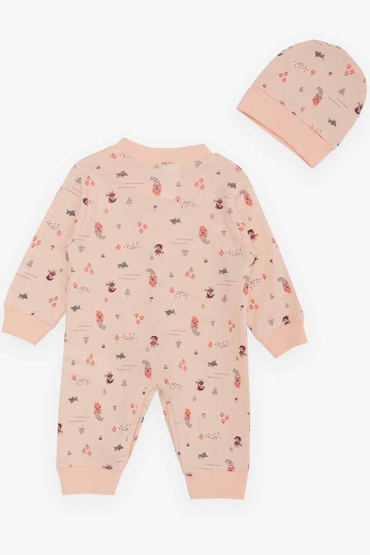 BRE Breeze Baby Girl Romper Spring Themed Cute Girl Patterned 0-6 Months, Salmon - Carolina